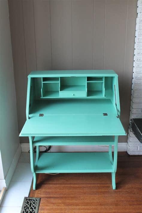 30s Aqua Writing Desk / Painted Desk with drawer by stonehousechic, $350.00 | Drop leaf desk ...