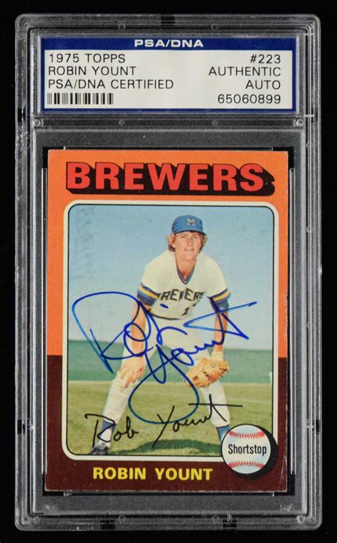 Robin Yount signed 1975 Topps rookie card - PSA/DNA (VG/EX) | Barnebys