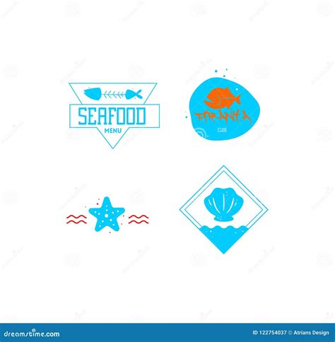 Vector of Seafood Logo, Piranha Logo, Seaworld Stock Vector - Illustration of badge, fisherman ...