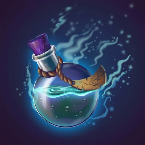 Flask with magical potion, Olha Moiseienko on ArtStation at https://olhamois.artstation.com ...