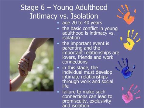 🎉 Intimacy vs isolation. Erickson’s 8 Stages of Psychosocial Development. 2019-01-17