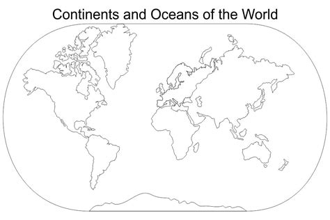 Printable Map Of The Continents And Oceans