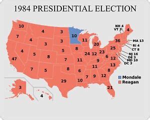 President Ronald Reagan 1984 Electoral Map Metal Sign | eBay