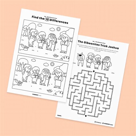 The Gibeonite Trick-Activity Worksheets for Kids Bible Printable - HISBERRY