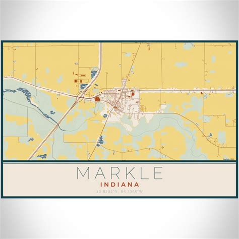 Markle - Indiana Map Print in Woodblock — JACE Maps