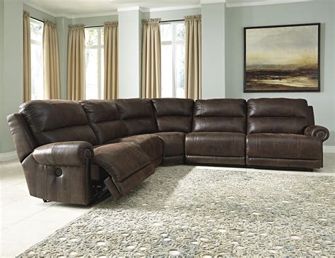 Signature Design by Ashley Luttrell 5-Piece Faux Leather Reclining ...