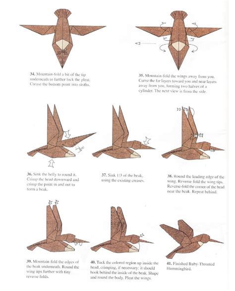 Ruby-Throated Hummingbird ~ make origami easy instructions for kids