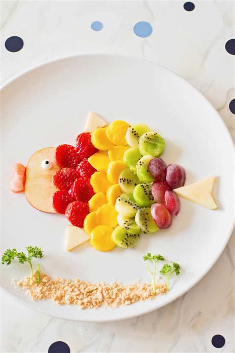 Rainbow Fruit Art For Kids | Simple Fish Food Art