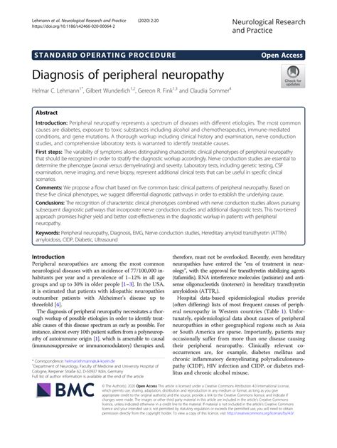 (PDF) Diagnosis of peripheral neuropathy