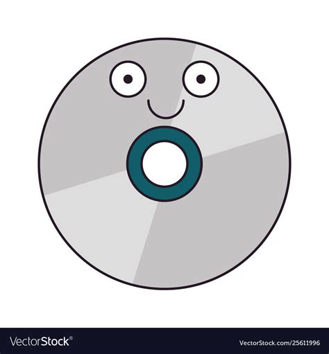 Cd rom technology cute cartoon Royalty Free Vector Image