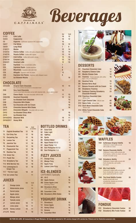 Chateau De Caffeinees - Beverage Menu