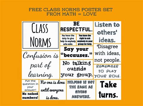 Math = Love: Class / Group Work Norms Poster Set (Free Download)