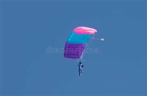 A Skydiver Performing Skydiving with Parachute Editorial Photography - Image of jump, games ...