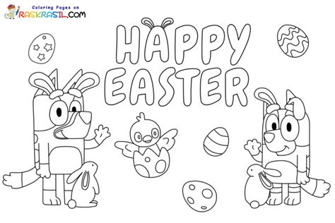 Bluey Easter Coloring Pages