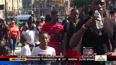 Demonstrators March Across Downtown Memphis On Anniversary Of I-40 ...