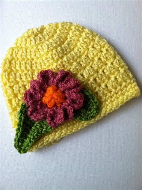 Crochet Baby Hat with Flower Crochet Baby Hat Newborn Hat | Etsy