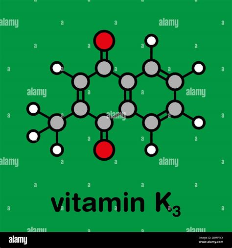 Vitamin K3 or menadione molecule. Stylized skeletal formula (chemical ...