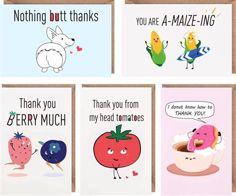 Buy Hunanyume 50 Funny Thank You Cards, 4×6 in Blank Punny Greeting Notes with Envelopes and ...