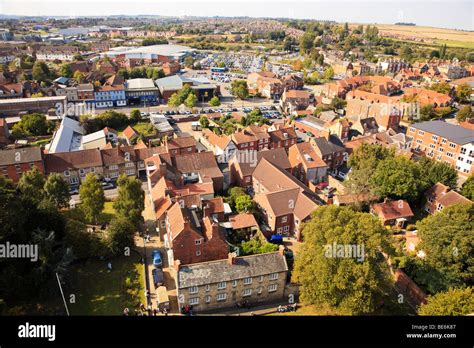 Aerial view of Grantham Lincolnshire Stock Photo - Alamy