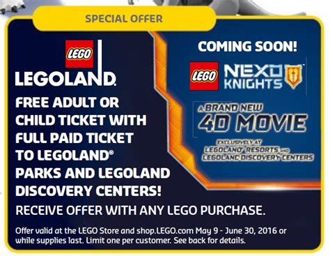 LEGOLand & Discovery Centers Ticket Offer - Toys N Bricks