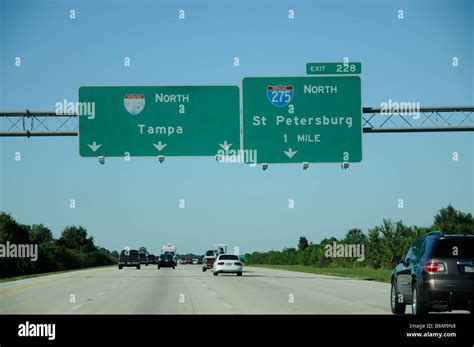 I 75 interstate highway heading north towards Tampa Florida America USA ...