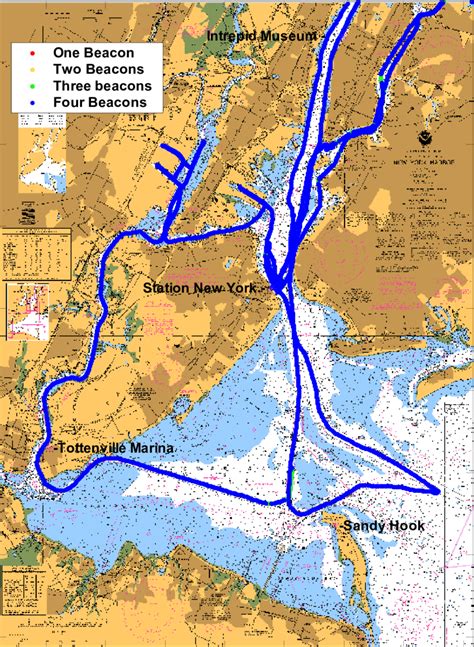 Chart of New York Harbor (Chart 12327) showing the beacon signal... | Download Scientific Diagram