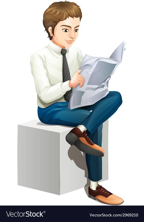 A man reading newspaper Royalty Free Vector Image