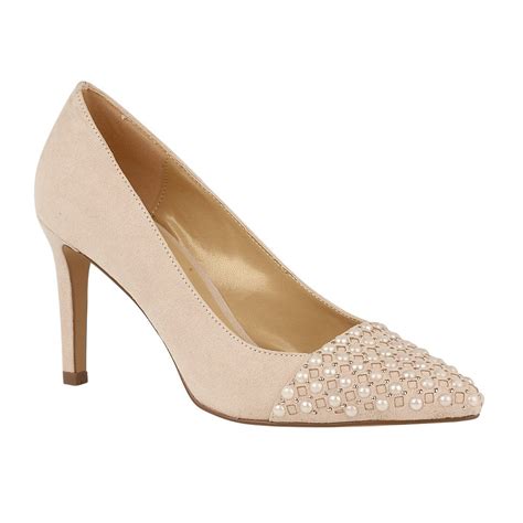 Buy the sand/pearls Lotus ladies' Audrey court shoe online