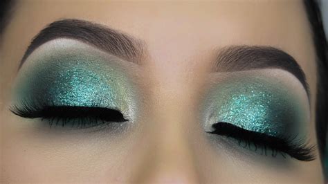 Sea Green Glitter Eye Makeup - Mugeek Vidalondon