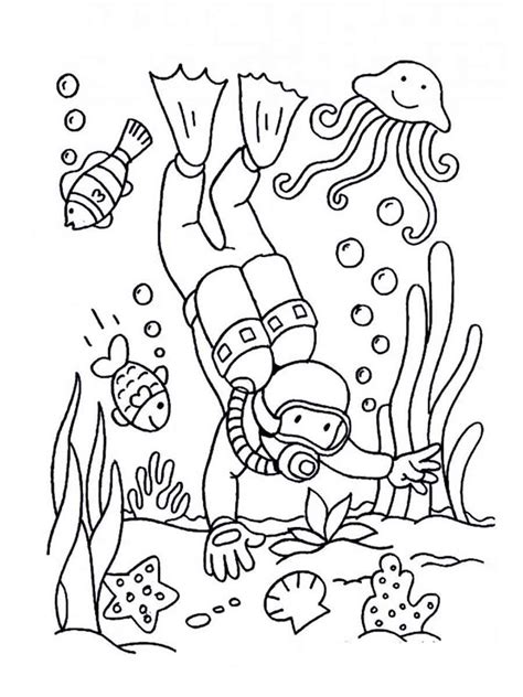 Scuba Diving coloring pages