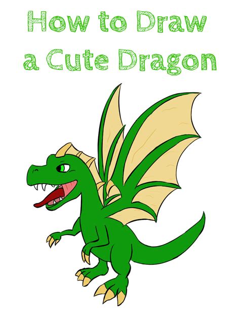 How to Draw a Cute Dragon - How to Draw Easy