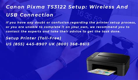 Canon Pixma TS3122 Setup: Wireless And USB Connection