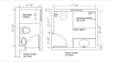 Small house toilet plan cad drawing details dwg file - Cadbull