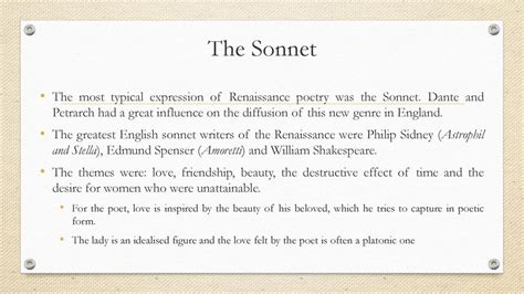 The Elizabethan sonnet and the Shakespeare’s sonnets - ppt download