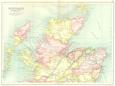 NORTHERN SCOTLAND.Highlands Western Isles Grampian Inverness Sutherlnd 1909 map