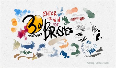 Win 30 Realistic, Responsive Photoshop Brushes for Digital Artists - GrutBrushes.com