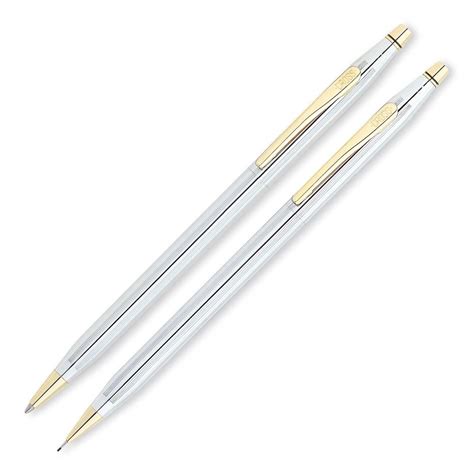 Cross Classic Century Ballpoint Pen & Pencil Set, Chrome/23kt. Gold Plate - Walmart.com ...