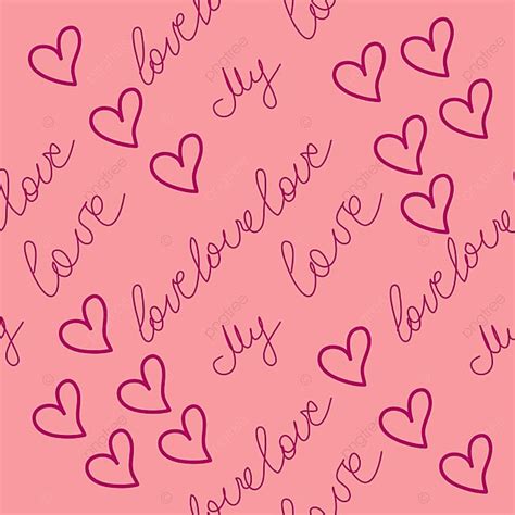 Love Text Pink Seamless Pattern Background, Outline, Printing, Phrase ...