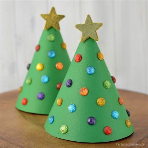 Paper Cone Christmas Tree Kid Craft - The Resourceful Mama