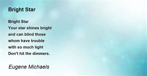 Bright Star by Eugene Michaels - Bright Star Poem