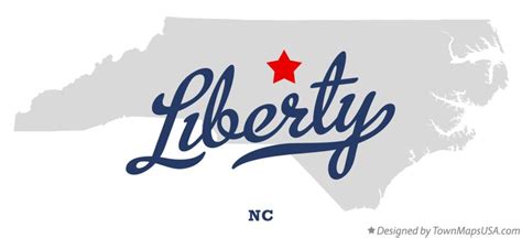 Map of Liberty, NC, North Carolina