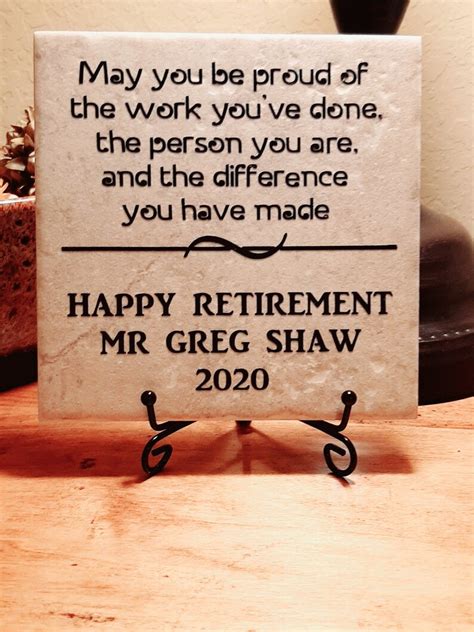 Personalized Happy Retirement Tile Plaque Gift For Boss | Etsy