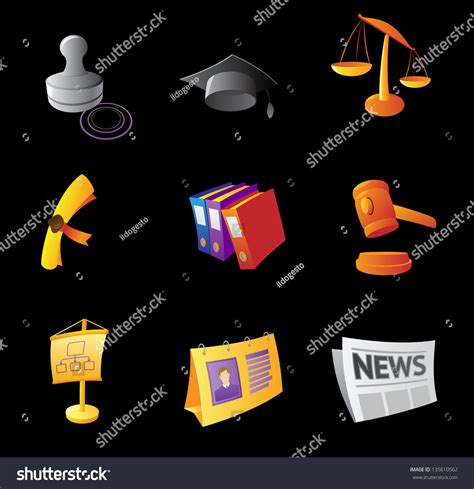 Icons for business, black background. Raster - Royalty Free Stock Photo 135610562 - Avopix.com