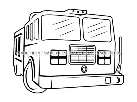 Fire Truck Outline 2 SVG Firetruck Svg Fire Engine SVG - Etsy