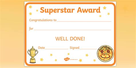 Super Star Award Certificate (teacher made) - Twinkl