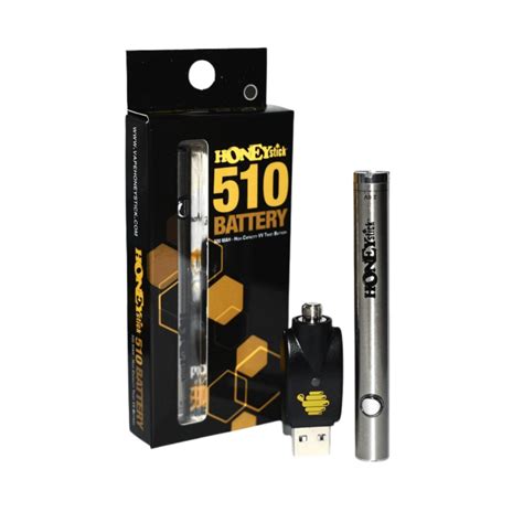 HoneyStick – 510 Twist – 500mAh Variable Voltage Battery – Silver – Lakeview Cannabis