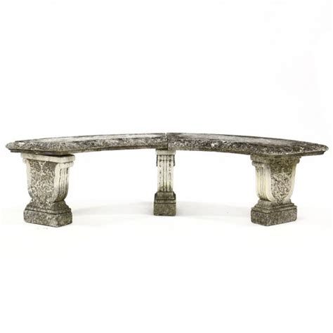 Classical Style Curved Cast Stone Garden Bench (Lot 4 - The Caroline ...