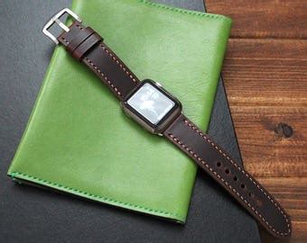 WHITE Hand Stitched Apple Watch Leather Band Strap