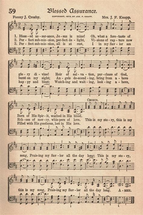 Free Printable Vintage Hymns Sheet Music - Rose Clearfield