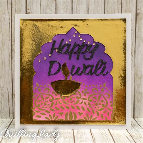 Quilling Lady: Diwali cards using a stencil